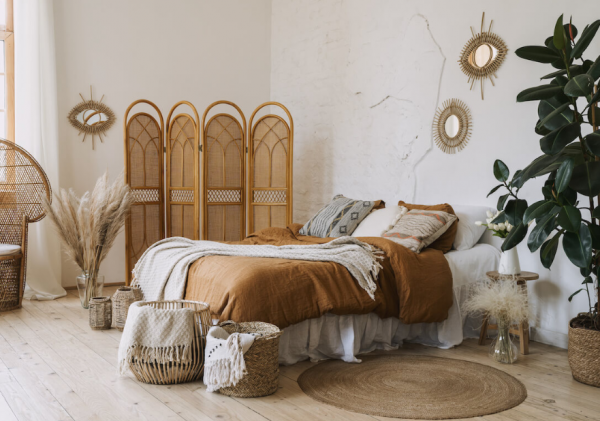 Elemen kayu untuk kesan alami